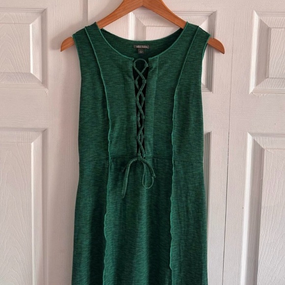 Wild Fable Emerald Green Lace-Up Knit Midi Dress - Picture 8 of 8